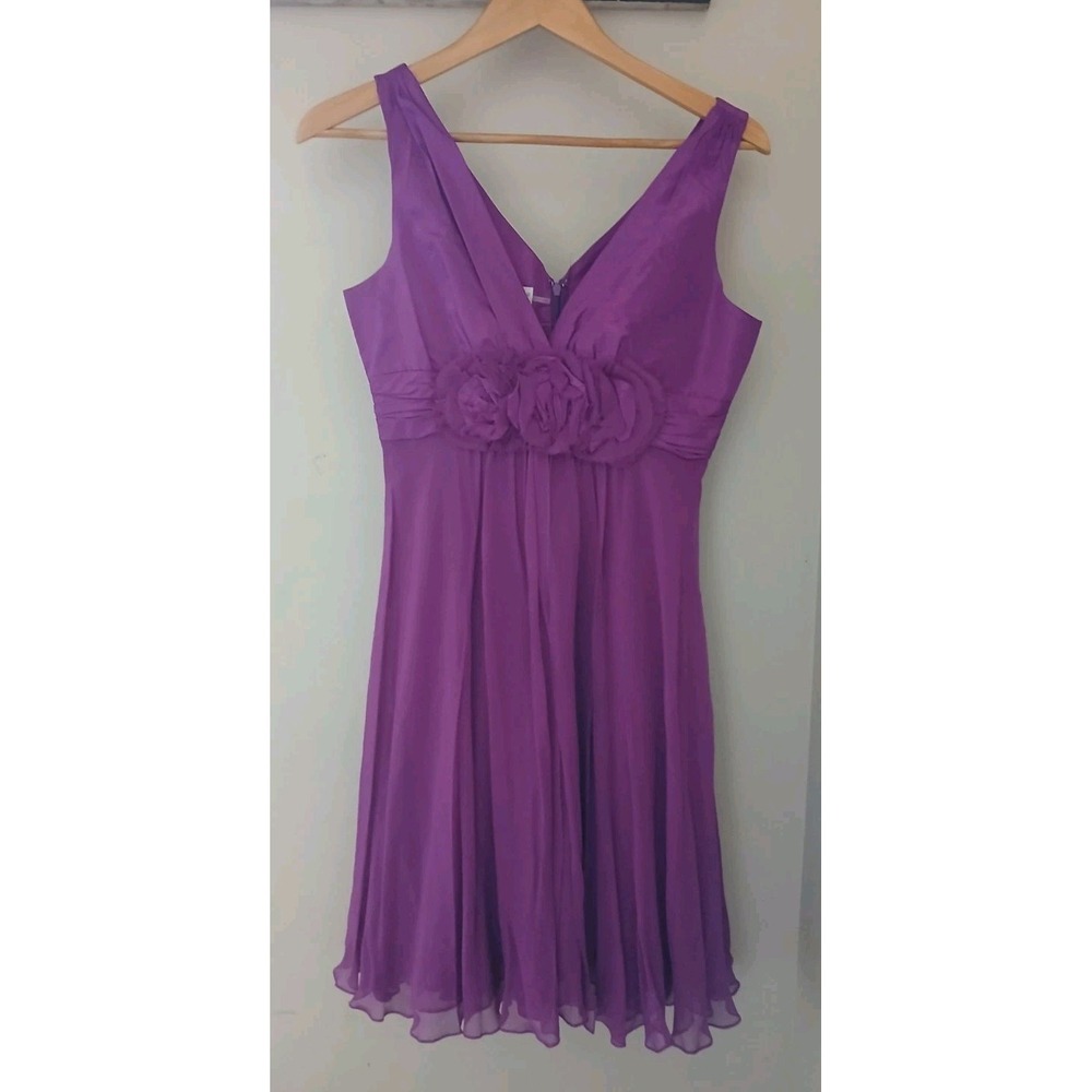 Teri Jon Rickie Freeman Chiffon Silk Midi Dress